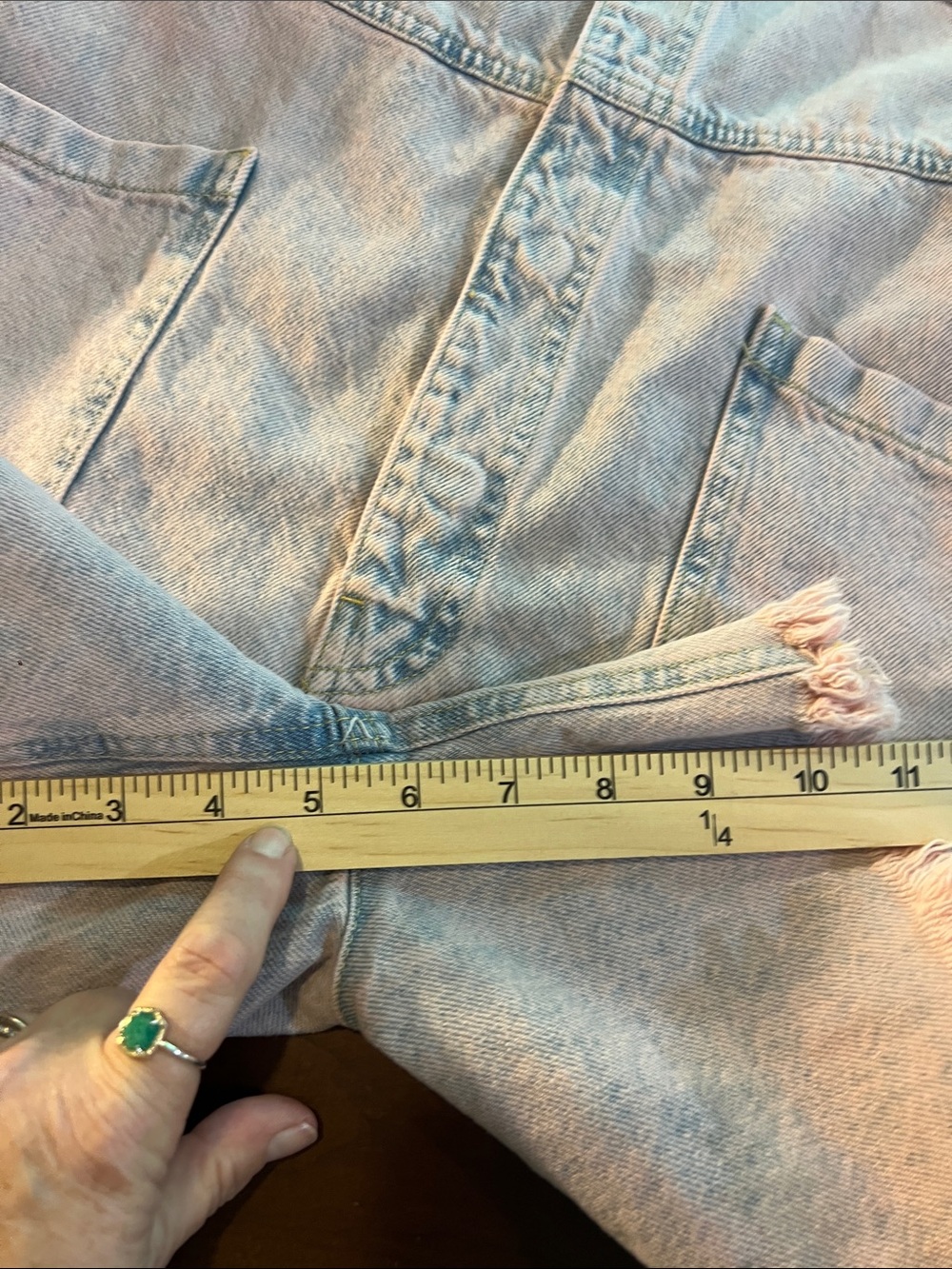 One Teaspoon Light Pink Distressed Denim Romper - Picture 5 of 8